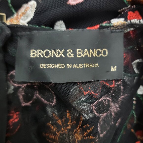 Bronx & Banco Moulin Rouge Floral Embroidered Sleeveless Mini Dress Medium - Picture 10 of 10